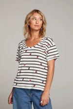 Load image into Gallery viewer, Chaser Rolling Stones Striped Logo Tee