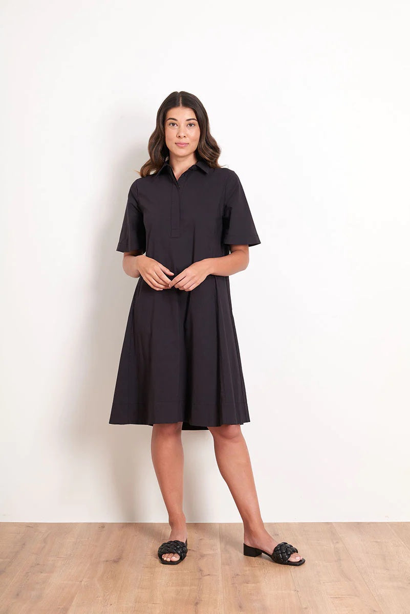 Foil - Full Swing Trapeze Dress - Black