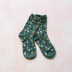 Load image into Gallery viewer, Tiepology Garden Flower Socks - Green