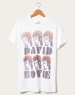 Load image into Gallery viewer, David Bowie Faces Vintage Tee - Unisex - Front JunkfoodDavidBowie