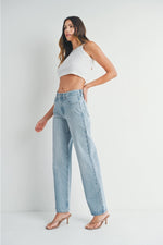 Load image into Gallery viewer, Just Black Denim Relaxed Straight Light Denim