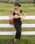 Load image into Gallery viewer, L*SPACE x Hanna Montazami Isla Skirt - Black - Model