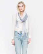 Load image into Gallery viewer, QUINN Striped Cashmere Scarf - Model