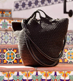 Load image into Gallery viewer, cleobella crochet basket bag black weekenders