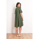 Load image into Gallery viewer, Foil Full Swing Trapeze Dress in Jungle Green