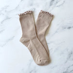 Load image into Gallery viewer, Tiepology Wednesday Ruffle Sock in Mocha