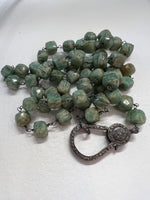 Load image into Gallery viewer, Green Agate Square Necklace
