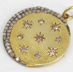 Load image into Gallery viewer, Circle Moon Star Diamond Pendant