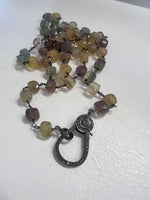 Load image into Gallery viewer, Multi Color Square Stone Necklace