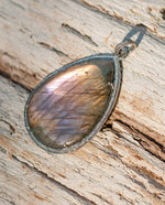 Load image into Gallery viewer, Large Oval Labradorite Diamond Pendant 2