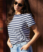Load image into Gallery viewer, Outerknown - Sojourn Boy Tee - Stripe Navy - CU
