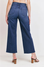 Load image into Gallery viewer, Just Black Denim Cargo Pocket Wide Leg Dark Denim
