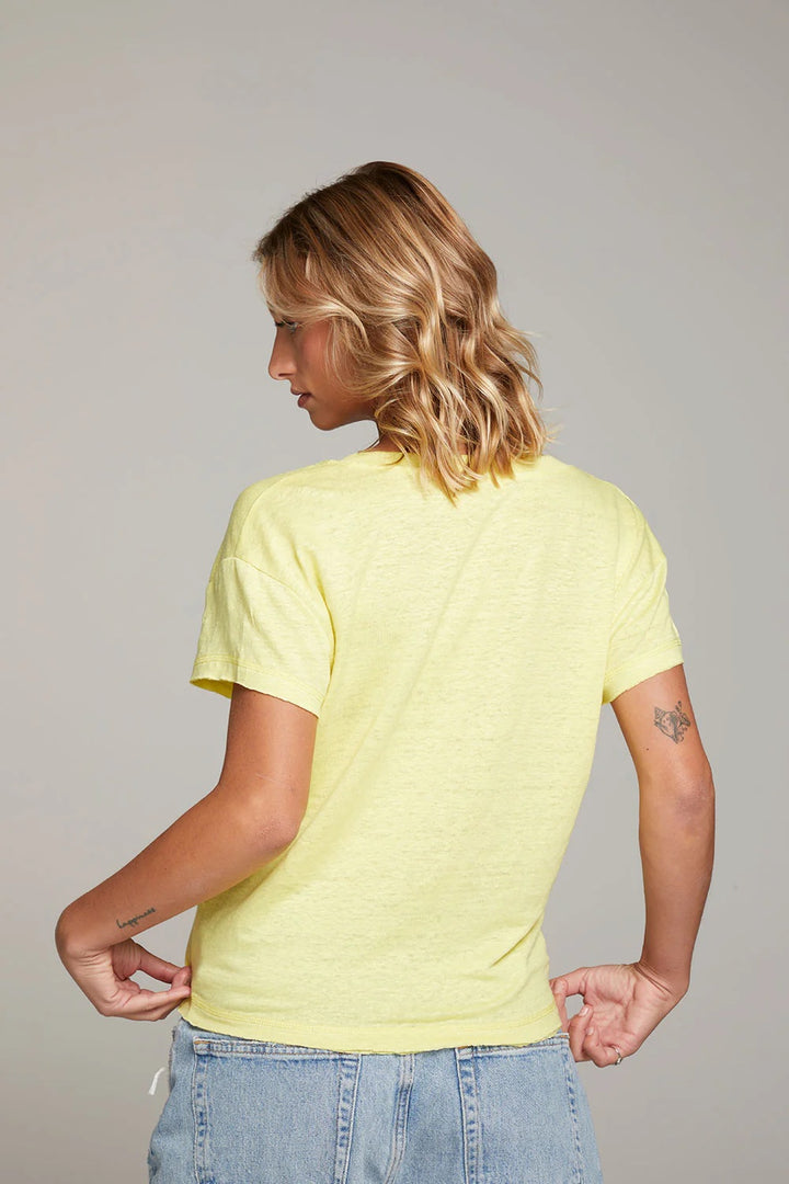 Chaser Gator Lemon Linen Tee