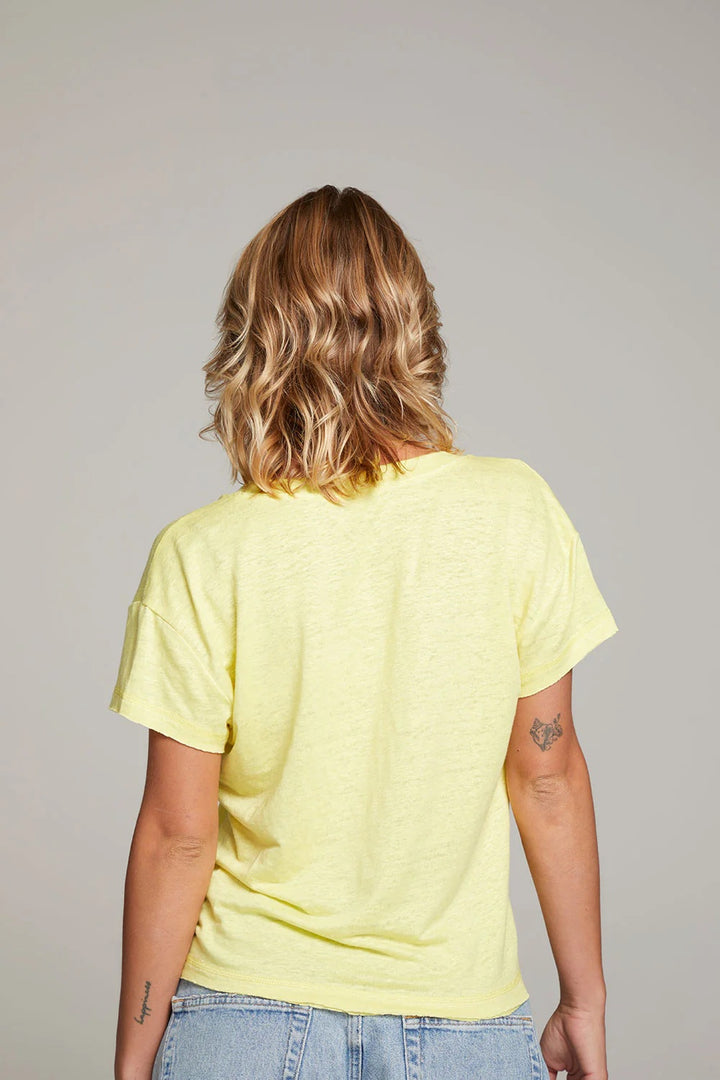 Chaser Gator Lemon Linen Tee