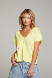 Chaser Gator Lemon Linen Tee