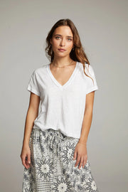 Chaser Gator White Linen Tee