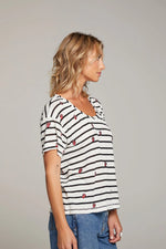 Load image into Gallery viewer, Chaser Rolling Stones Striped Logo Tee
