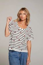 Load image into Gallery viewer, Chaser Rolling Stones Striped Logo Tee
