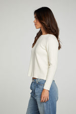 Load image into Gallery viewer, Chaser-thermal-long-sleeve-tee-cream-side
