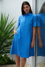 Load image into Gallery viewer, Foil Full Swing Trapeze Azure Dress
