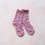 Load image into Gallery viewer, Tiepology Garden Flower Socks - Pink
