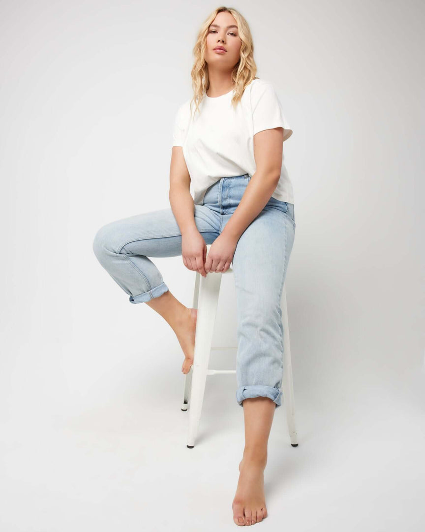 L*Space Cream All Day Top in Cream - Model