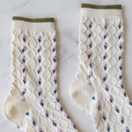 Load image into Gallery viewer, Little Daisy Diamond Shape Socks - Ivory - 2
