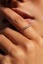 Load image into Gallery viewer, Sophie Ratner Half Band Diamond Swell Ring Model
