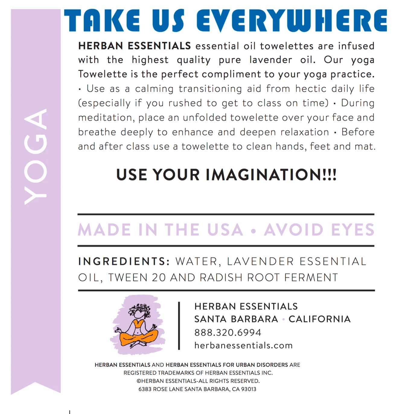 Yoga Towelettes by Herban Essentials - Details