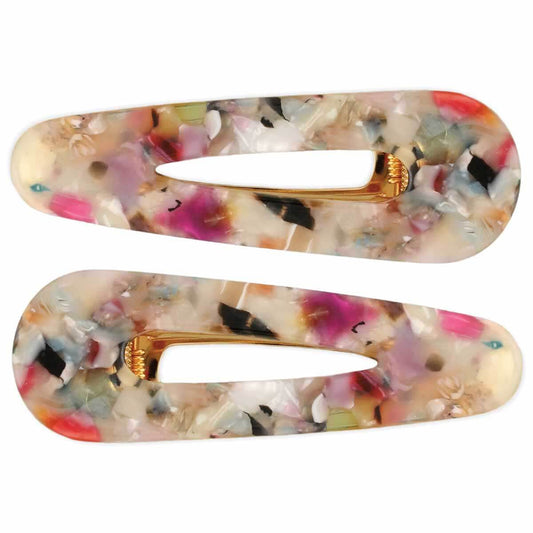 ZAD Pressed Resin Oversize Barrettes - Mulit-Color
