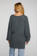 Load image into Gallery viewer, chaser-coda-tunic-charcoal-back
