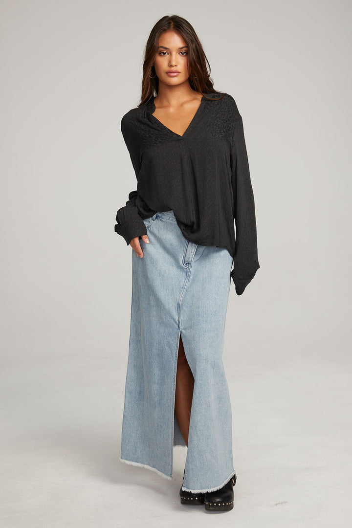 Chaser Denver Licorice Blouse