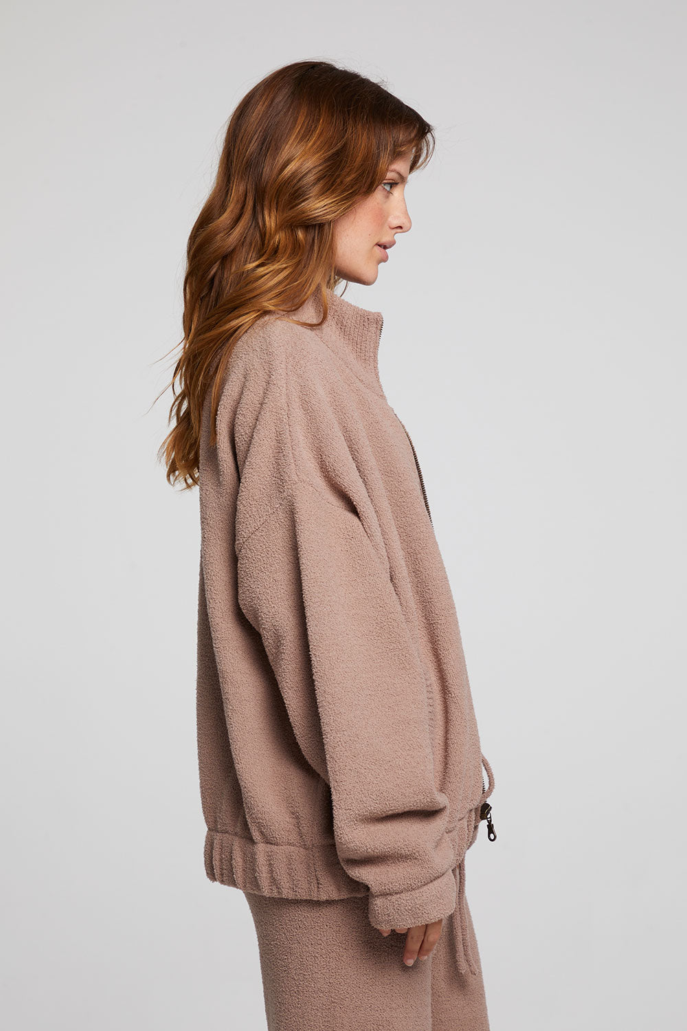 Chaser Kendall ZIp Jacket in Warm Taupe