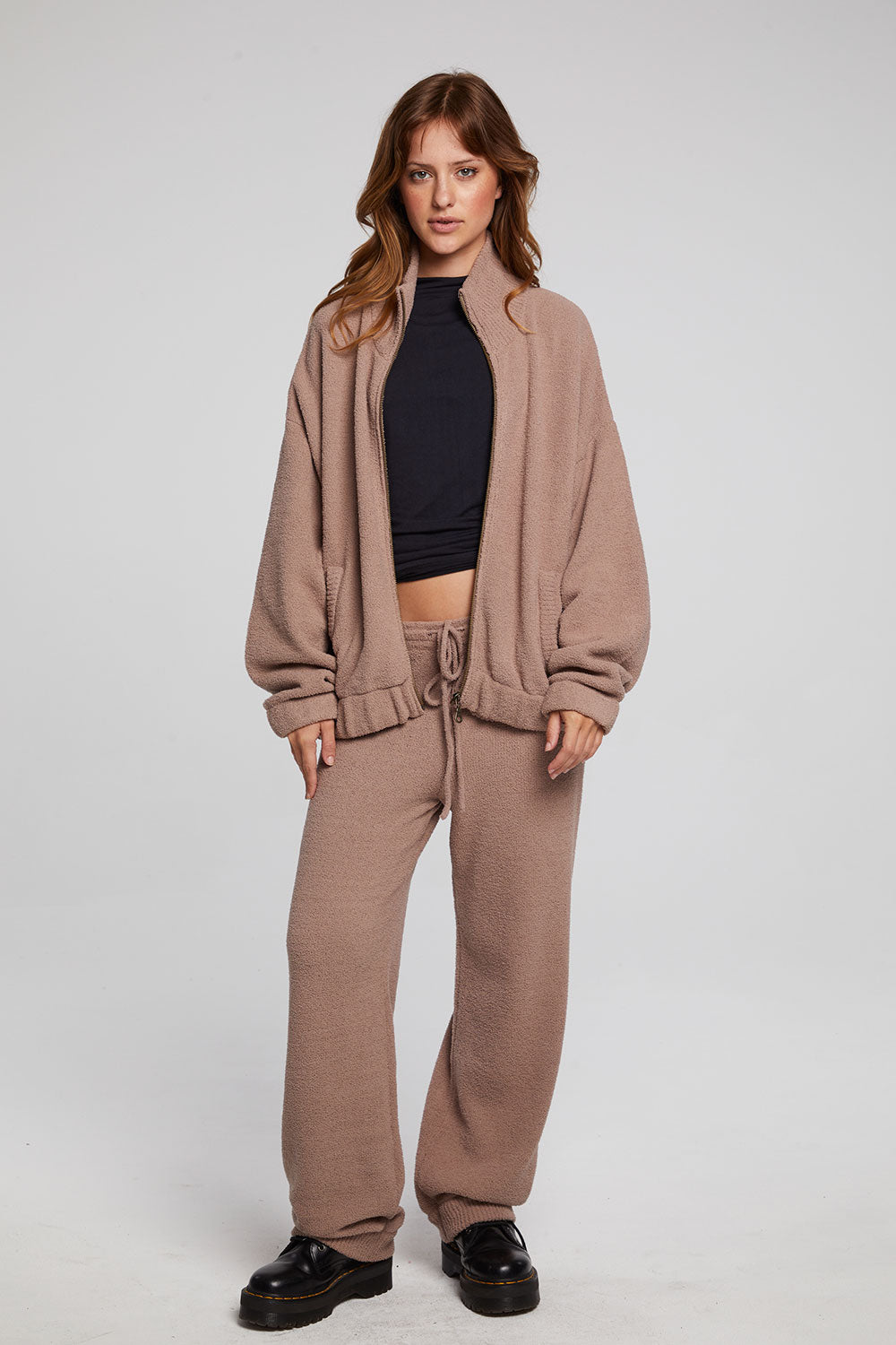 Chaser Kendall ZIp Jacket in Warm Taupe