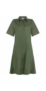 Load image into Gallery viewer, Foil Full Swing Trapeze Dress in Jungle Green 
