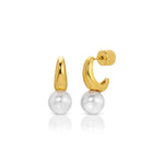 Load image into Gallery viewer, Natalie B Jewelry Kaia Pearl Drop Gold Earrings
