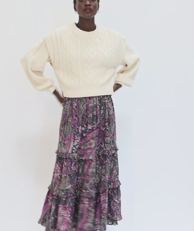 Cleobella Darcy Ankle Paisley Purple Skirt