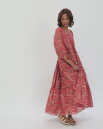 Load and play video in Gallery viewer, mahani-kaftan-dress-terracotta-floral-dresses-cleobella
