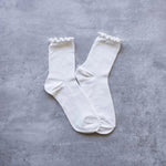 Load image into Gallery viewer, Tiepology Wednesday Ruffle Socks in White

