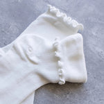 Load image into Gallery viewer, Tiepology Wednesday Ruffle Socks in White
