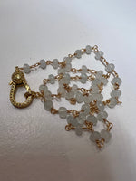 Load image into Gallery viewer, Aquamarine Necklace in Brass
