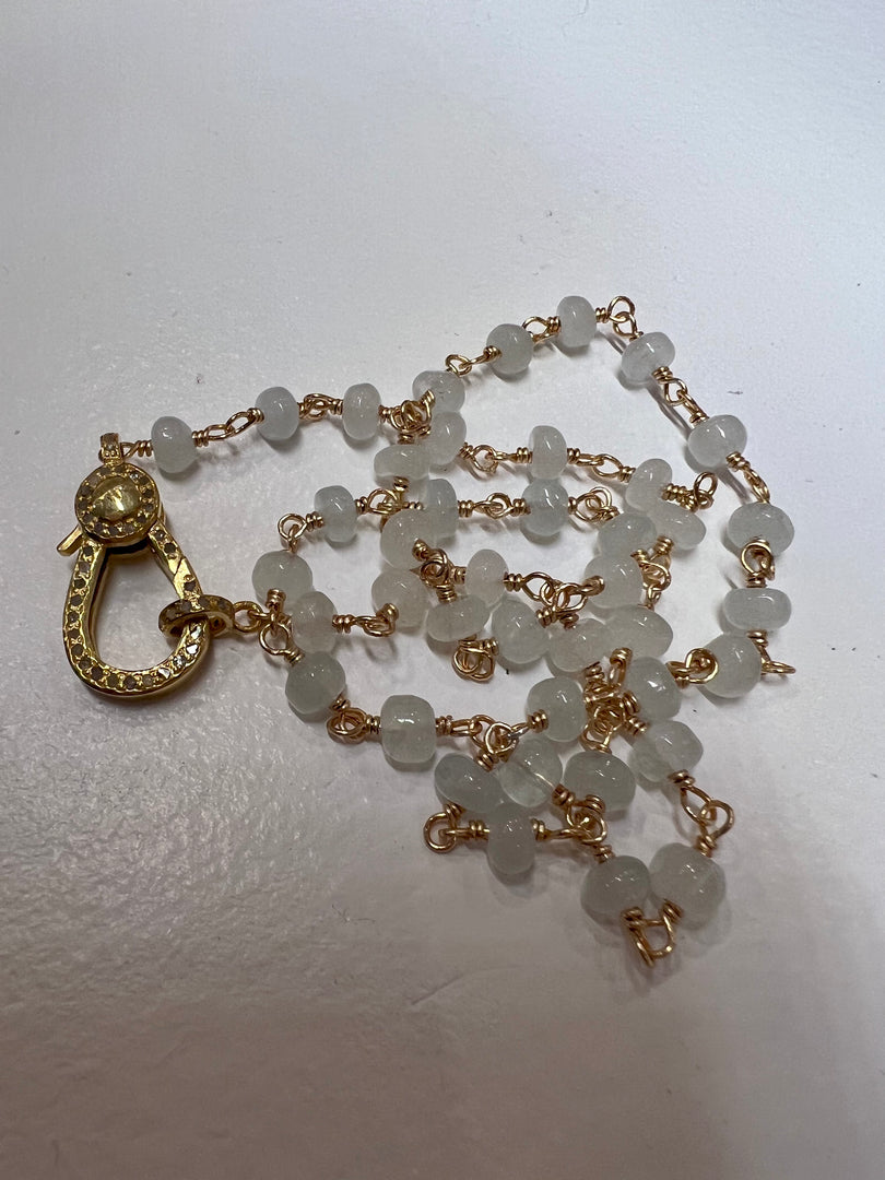 Aquamarine Necklace in Brass