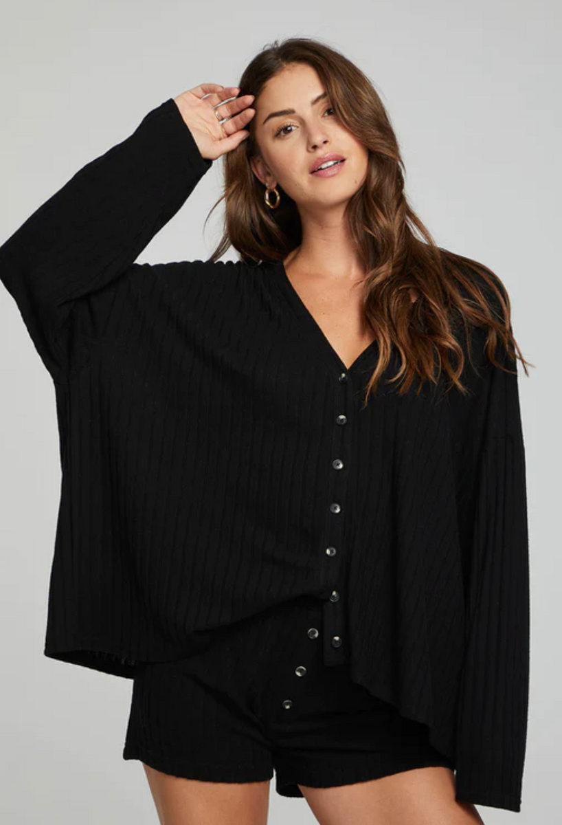 Chaser - Electric Button Down - Black Onyx - Sands Boutique – Sands Swim
