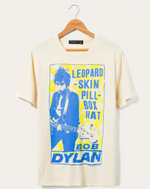 Load image into Gallery viewer, Junkfood-clothing-Bob-Dylan-Leopard-Skin-Pill-Box-Hat-Tee-Front
